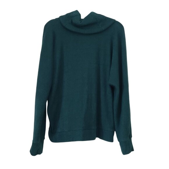 French Laundry Womens Cowl Turtlneck Sweater Size‎ L Green Cozy Lagenlook Casual - Picture 2 of 7